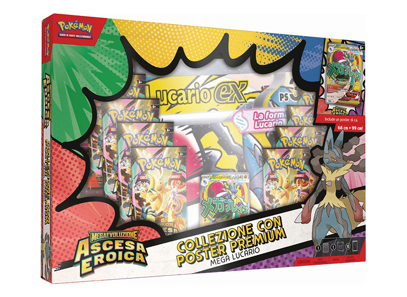 Pokémon – Ascesa Eroica – Collezione Premium con Poster Mega Lucario 🐺⚡