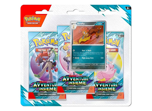 Pokémon – Scarlatto & Violetto: Avventure Insieme – 3 Pack Blister Scrafty